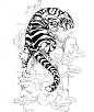 黑帮虎纹身,纹身矢量Yakuza Tiger Tattoo - Tattoos Vectors动物,动物,纹身,老虎,矢量,山口组 animal, animals, tattoo, tiger, vector, yakuza