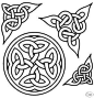 Celtic Knots 凯尔特结 图案，这种绳结式的图案出现在大概公元450年，象征着无限与永恒，常常被装饰在墓地的十字架上。