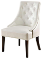 Coaster Upholstered White Accent Chair in Cappucino Finish traditional chairs