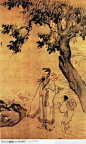 中国国画之人物-风中吟咏图