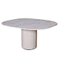 Dining Table by 1970s B&B Italia in Leather and Marble