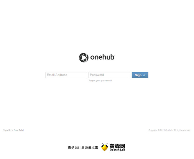 Onehub网站登录界面设计，来源自黄蜂...