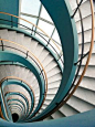 Blue stairway