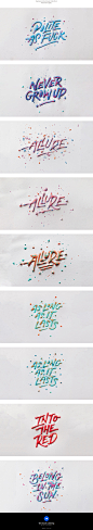 Wet Acrylic Lettering on Behance | 澳大利亚设计师 Gehan Magee | Acrylic paint on paper, swirled with more paint while still wet.