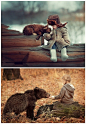 给孩子最好的教养，从亲近大自然开始。俄罗斯摄影师 Elena Karneeva 拍摄的一组孩子与野生动物的一次约会，真的好美~ ​​​​