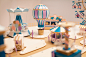 Fantastical Fairground : Makerie Studio and Director André Gidoin have teamed up again to create a surreal world of paper wonder, this time high in an imaginary sky. The Fantastical Fairground is a fully functional set, created from a combination of paper
