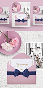 唯美婚礼邀请函请柬PSD模板Wedding invitation PSD template#ti375a6117 :  