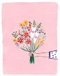 cute and colorful flower bouquet illustration