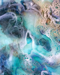 Section of work, Take Off. Resin art painting by Sandy Fairn