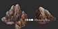 手绘半写实秋景 低模 山石头岩石山体3Dmax模型素材游戏场景资源-淘宝网