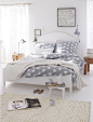 Dreamy bedroom with star print bedlinens | The Design Chaser