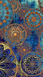This is so beautiful. The background variation of shades of blue and then the variations in gold tones, too. Love it!: 