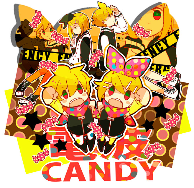 「【鏡音リン・鏡音レン】　電波CANDY...