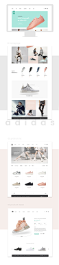 Web Design for Adidas Shoes : A re-designed e-commerce website mockup for Adidas shoes which includes a homepage, product list and product details page.