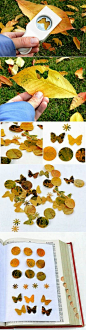 Craft Punched Leaves to create art for autumn