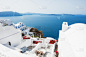 希腊圣托里尼岛的白色建筑。