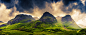 General 2600x1047 mountains clouds grass Scotland spring nature landscapes