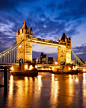 地名,图像,性状,建筑结构,城市_125141051_Tower Bridge at Night London UK_创意图片_Getty Images China