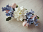 Hair barrette polymer clay flower. Make to order. by FloraAkkerman, $33.00