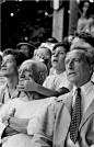 Pablo Picasso, son Claude and Jean Cocteau at the bullfights - Vallauris, France, 1955.