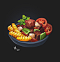 2D cartoon Digital Art  Drawing  Food  gameart Icon props stylized