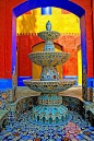 Colorful fountain at Ex-Hacienda de Chautla in Puebla, Mexico | Most Beautiful Pages