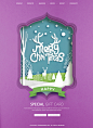 紫色背景 镂空剪纸 创意圣诞 节日促销海报设计PSD tit091t0608w12