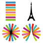 巴黎城市形象标志设计 - 壹手设计 : 新旧标志对比，增加了不少活跃的氛围，色彩更加丰富，意象化都饿埃菲尔铁塔显得格外突出 标志组合系列 标志色彩应用 …