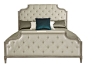 359-H09-F09-R09 Marquesa Upholstered Bed | Bernhardt King $3197.50 W 81 D 91 H 69 California Queen $2765 Gray Cashmere Assigned Fabric B331 Tufted