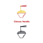 Noodle restaurant and food icon vector design.Chinese noodle icon design template.Taste of Asia icon template design.