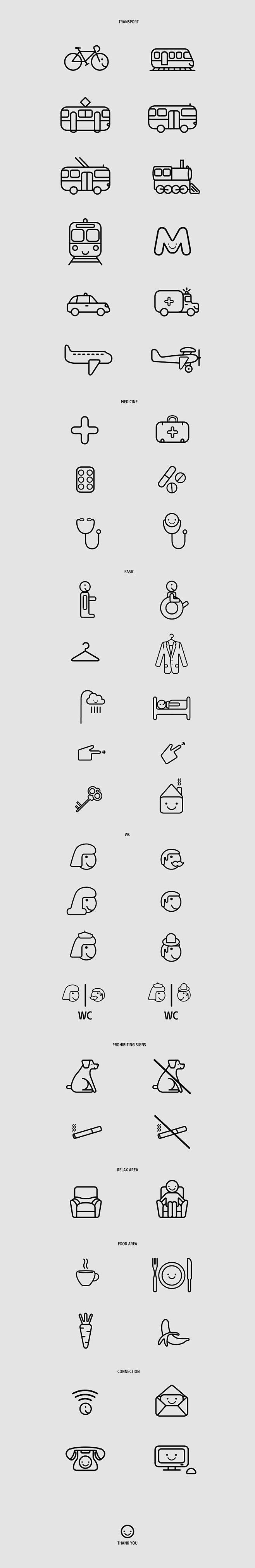 Set of pictograms : ...