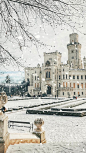 下雪の城