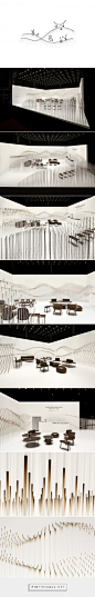 chocolatexture lounge | nendo “A rippling large molten chocolate wave.”: 