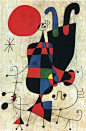 Figures and Dog in Front of the Sun - Joan Miro  1949