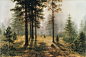 希施金—俄国风景画大师
雾在森林里 希施金 1890年 油画27x34cm