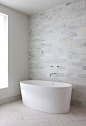 Modern Bathroom - love the gray tiles, would be great with a white tile wall at each side for a shower.: