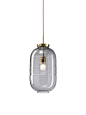 Lantern pendant smoke / polished brass