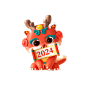 2024龙年春节3D立体卡通萌龙新年形象