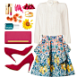 A fashion look from October 2013 featuring Vanessa Bruno Athé blouses, Mary Katrantzou skirts and Ted Baker pumps. Browse and shop related looks.