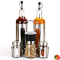 Kitchen cruet set sauce pot glass oiler stainless steel oil and vinegar bottle pepper grinder US $15.22: 