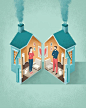 伦敦杂志关于离婚的编辑插图#社群#divorce #house #couple #magazine #illustration #conceptual