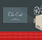 放映厅电影片尾插画矢量素材，素材格式：AI，素材关键词：电影院,电影,放映厅,片尾
