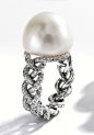 platinum, natural pearl & diamond ring // jar | jewelry | Pinterest