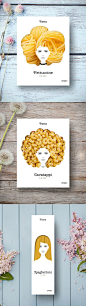 These playful pasta packages make noodles look like all types of hair.: 