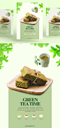 清新绿茶甜品饮料PSD模板：Fresh green tea sweet drink PSD template#ti338a2909 :  