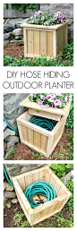 This is genius! A planter that hides your hose! Free plans and tutorial from That's My Letter.: 