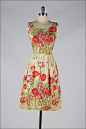 vintage 1960s dress . floral polished cotton by millstreetvintage