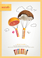 美国口香糖零食创意海报设计Burt's Bees小蜜蜂：“摘帽”的味道