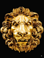 Lion Mask. 18th.century. French. gilt bronze