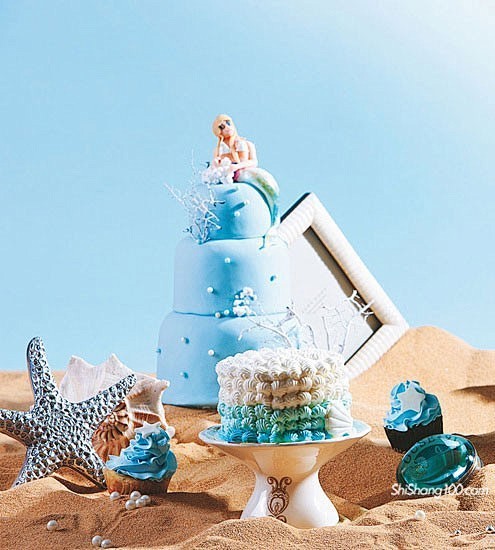 [夏日海洋风格主题婚礼蛋糕] 浪漫的结婚...